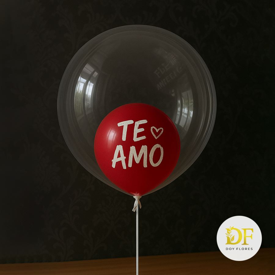 Te amo burbuja transparente