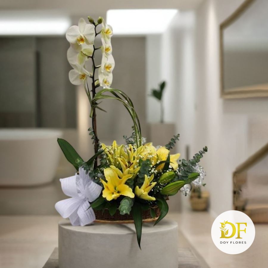 Arreglo Floral con Orquídeas