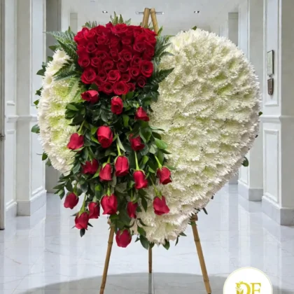 Arreglo de Rosas Rojas y Blancas