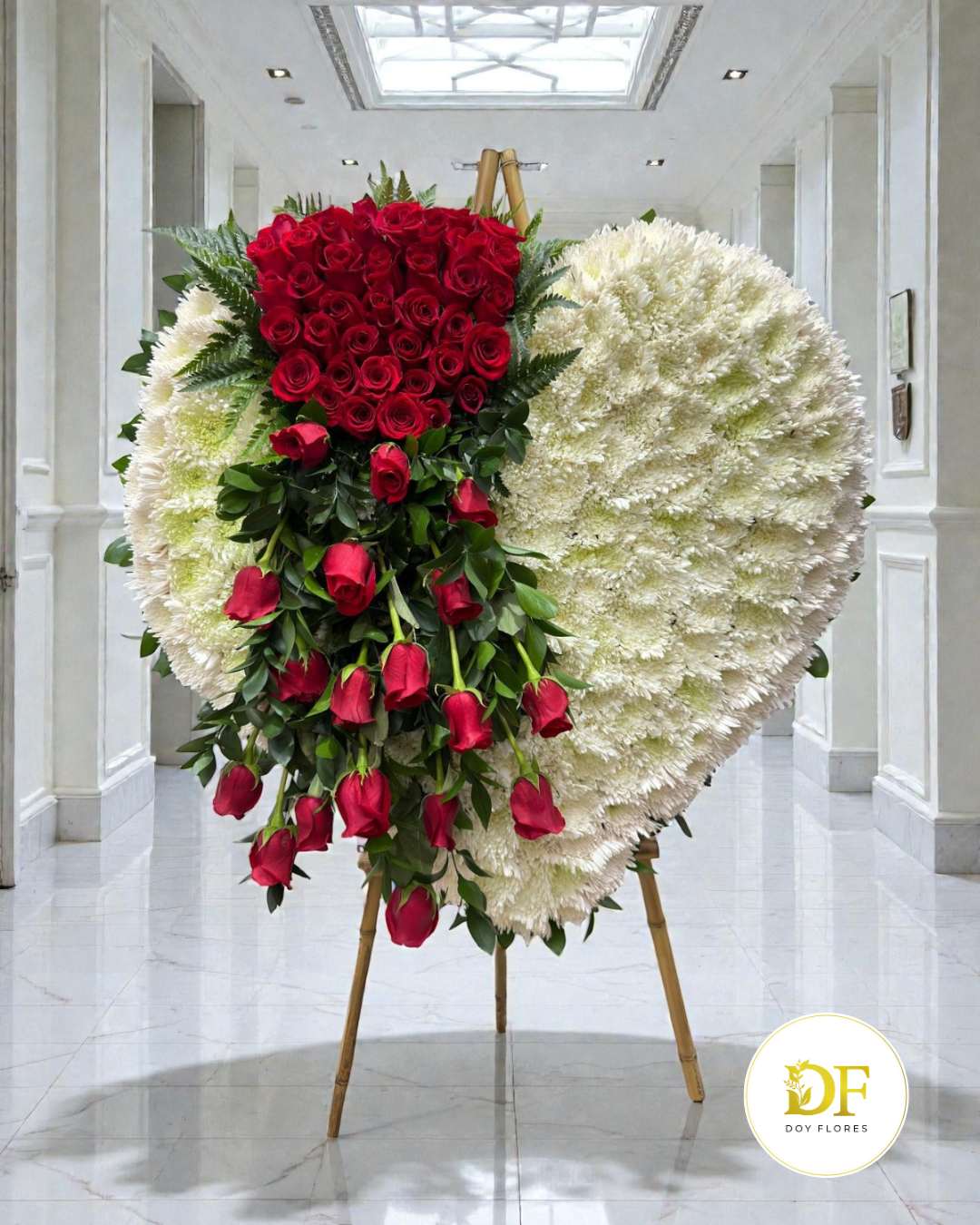 Arreglo de Rosas Rojas y Blancas