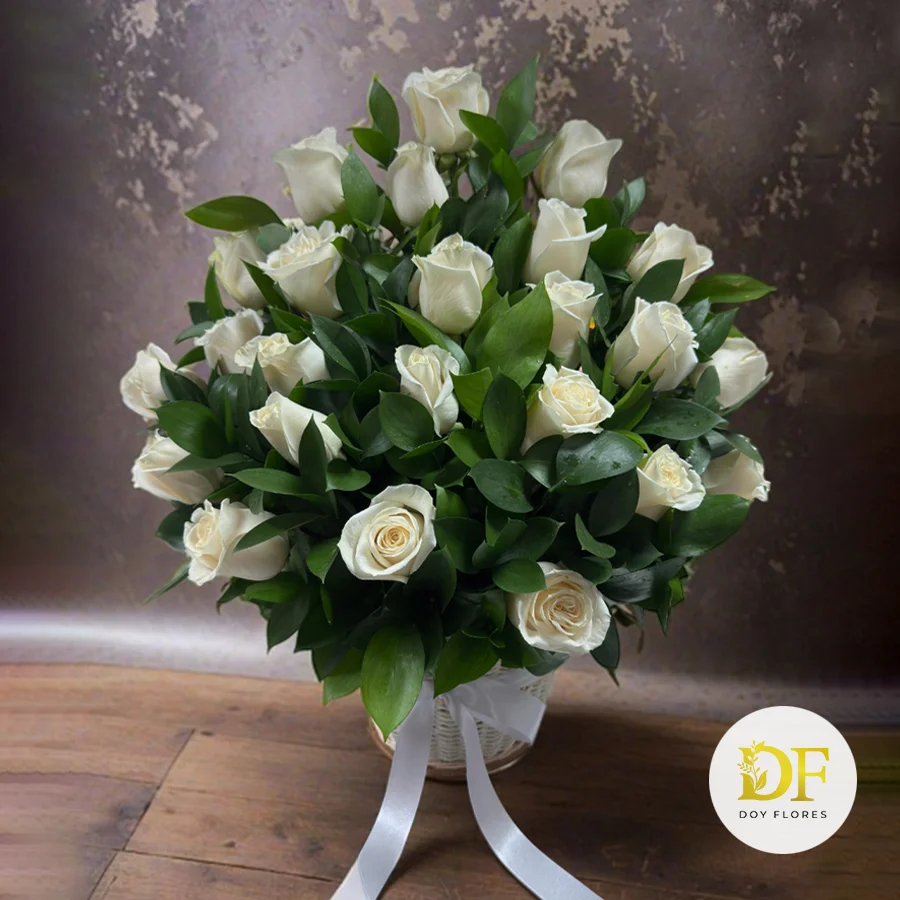 ramo de rosas blancas en bogota