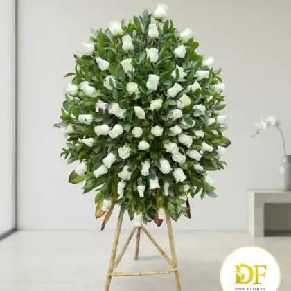Arreglo Fúnebre de Rosas Blancas