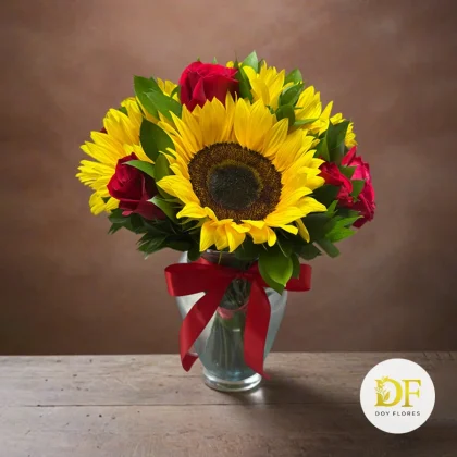girasoles y rosas para regalar