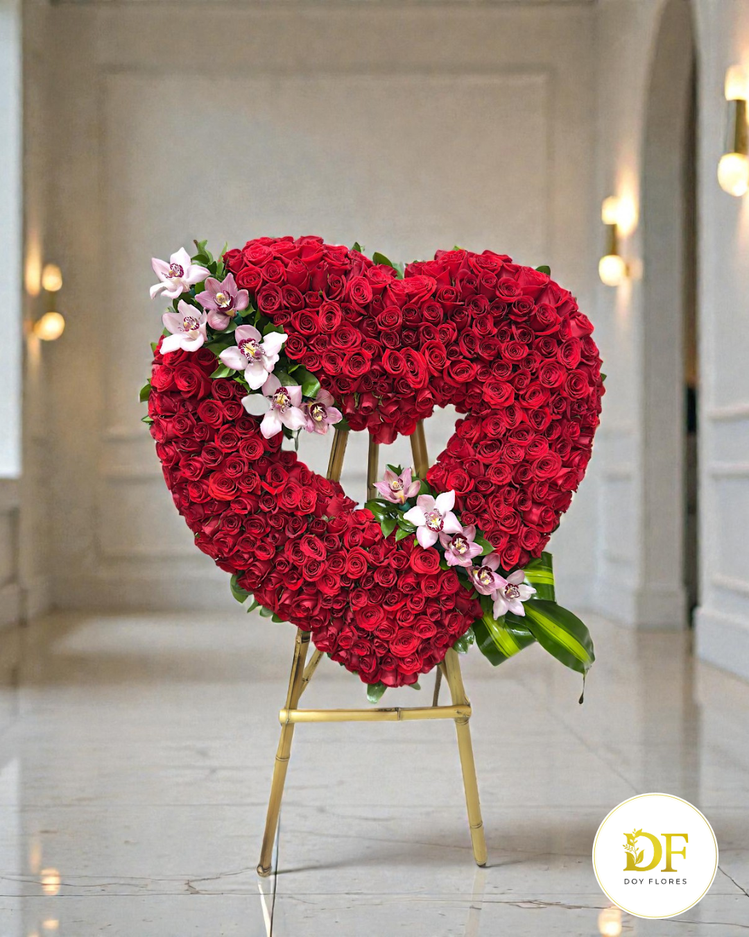 Arreglo Floral de Rosas y Orquídeas