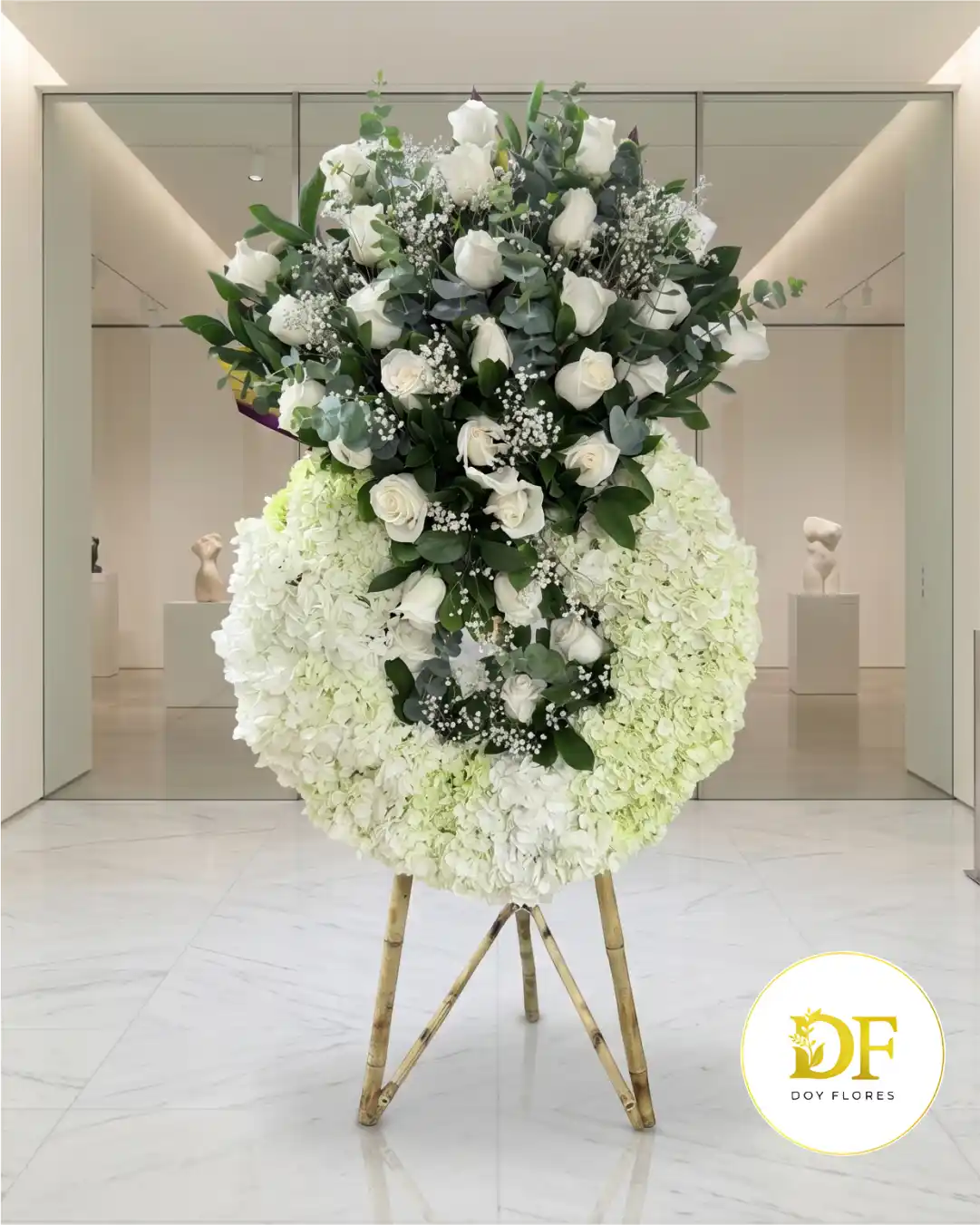Arreglo Fúnebre de Rosas y Hortensias